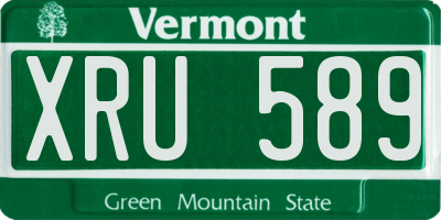 VT license plate XRU589