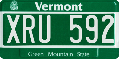VT license plate XRU592