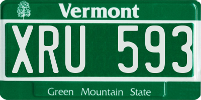 VT license plate XRU593