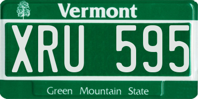 VT license plate XRU595