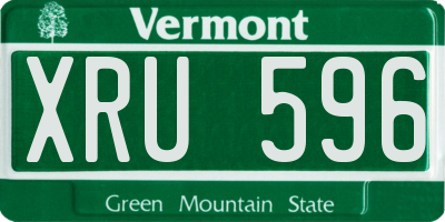 VT license plate XRU596