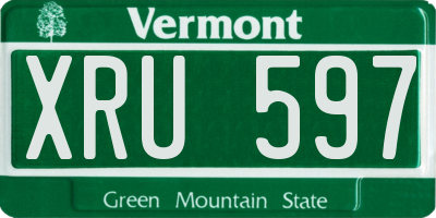 VT license plate XRU597