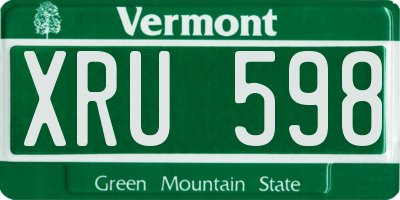 VT license plate XRU598