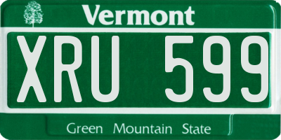 VT license plate XRU599