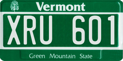 VT license plate XRU601