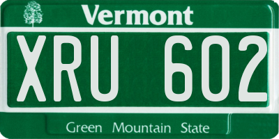 VT license plate XRU602