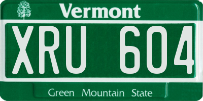 VT license plate XRU604