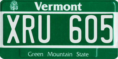 VT license plate XRU605
