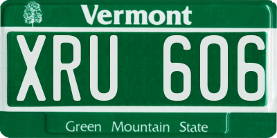 VT license plate XRU606