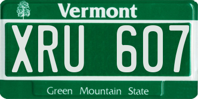 VT license plate XRU607