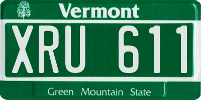 VT license plate XRU611