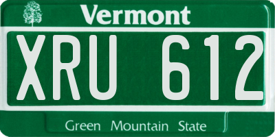 VT license plate XRU612