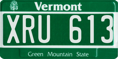 VT license plate XRU613