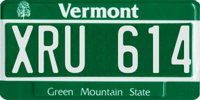 VT license plate XRU614