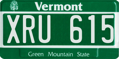 VT license plate XRU615