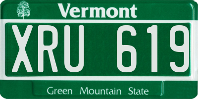 VT license plate XRU619