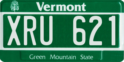 VT license plate XRU621