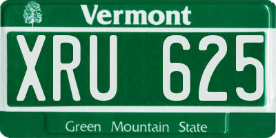 VT license plate XRU625