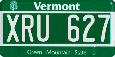 VT license plate XRU627
