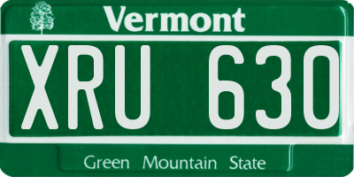 VT license plate XRU630