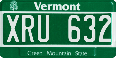 VT license plate XRU632