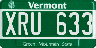 VT license plate XRU633