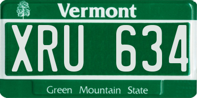 VT license plate XRU634