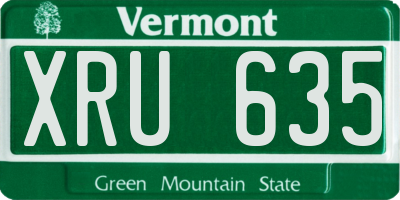 VT license plate XRU635