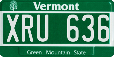 VT license plate XRU636