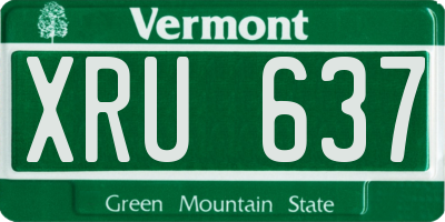 VT license plate XRU637