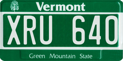 VT license plate XRU640