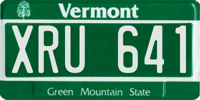 VT license plate XRU641