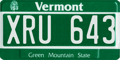 VT license plate XRU643