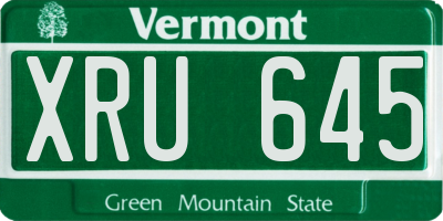 VT license plate XRU645