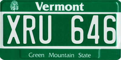 VT license plate XRU646