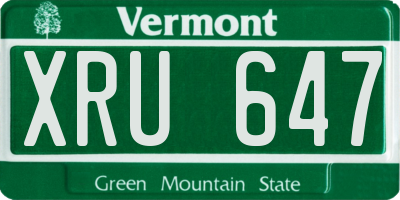 VT license plate XRU647