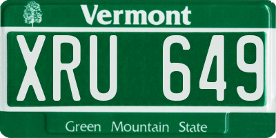 VT license plate XRU649