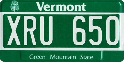 VT license plate XRU650