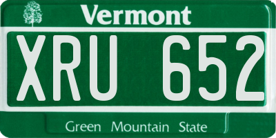 VT license plate XRU652