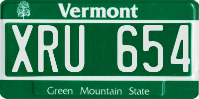 VT license plate XRU654