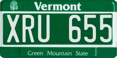 VT license plate XRU655