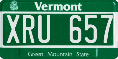 VT license plate XRU657
