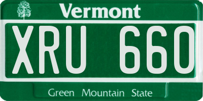 VT license plate XRU660