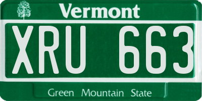 VT license plate XRU663