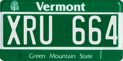 VT license plate XRU664