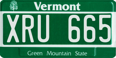 VT license plate XRU665