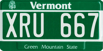VT license plate XRU667
