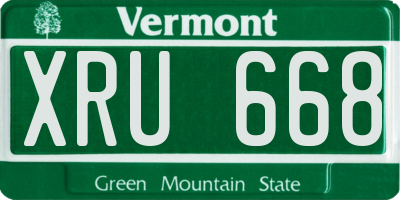 VT license plate XRU668