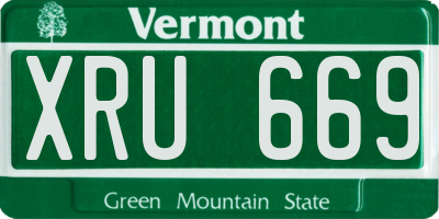 VT license plate XRU669