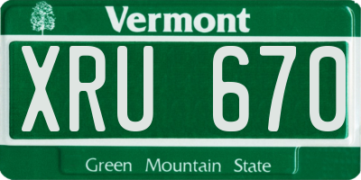 VT license plate XRU670